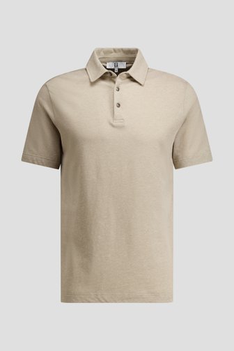 Voorkant van Beige gemêleerde polo door Upper East voor Heren