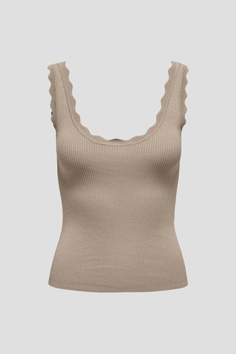Beige geribde top van JDY voor Dames