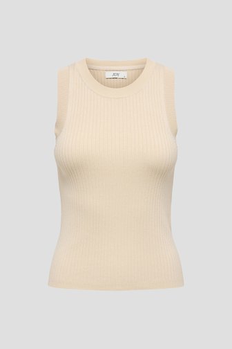 Voorkant van Beige geribde top met ronde hals door JDY voor Dames