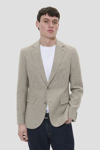 Voorkant van Beige geruite blazer  door Matinique voor Heren