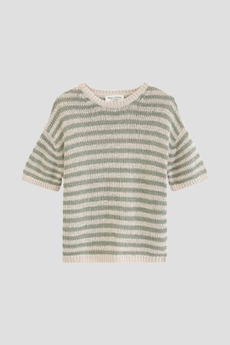 Productfoto 1 van Beige gestreept truitje met ronde hals door Marc O'Polo voor Dames