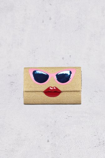 Beige geweven schoudertas met speelse afwerking van Bulaggi voor Dames