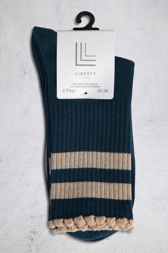 Voorkant van Beige/groene sokken door Liberty Island voor Dames