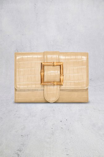 Voorkant van Beige handtas met krokodillenstructuur door Bulaggi voor Dames