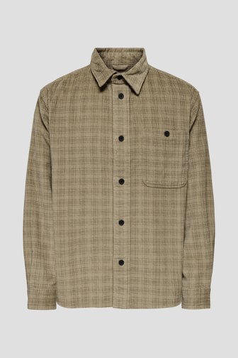 Productfoto 1 van Beige hemd in corduroy - Loose fit door Only & Sons voor Heren
