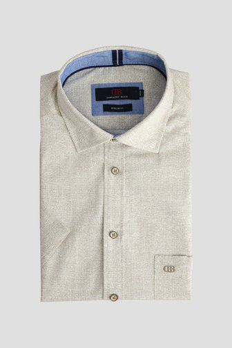 Beige hemd met korte mouw - Regular fit