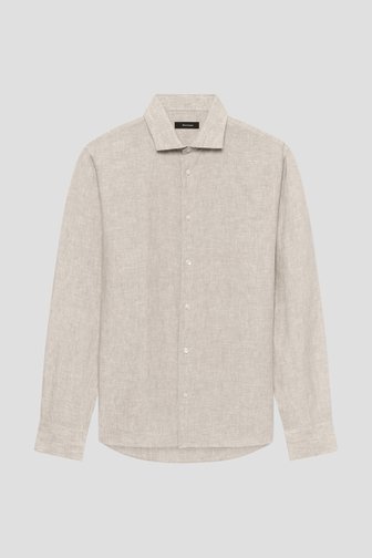 Voorkant van Beige hemd met linnen - Regular fit door Matinique voor Heren