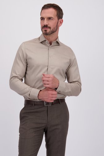 Voorkant van Beige hemd - Slim fit  door Dansaert Black voor Heren