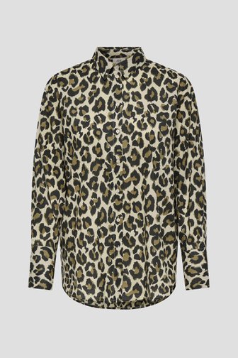 Beige hemdsblouse met luipaardprint van JDY voor Dames