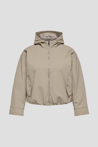 Voorkant van Beige jasje met kap door ONLY Carmakoma voor Dames
