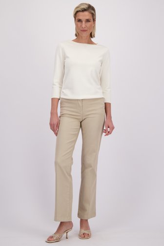 Voorkant van Beige jeans met straight fit door Claude Arielle voor Dames