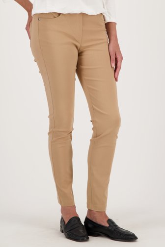 Claude Arielle Beige jeans met stretch en elastische taille