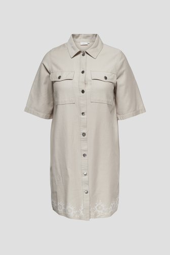 Voorkant van Beige jeanskleedje door ONLY Carmakoma voor Dames