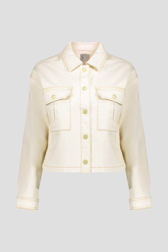 Beige jeansvest met knopen van Geisha voor Dames
