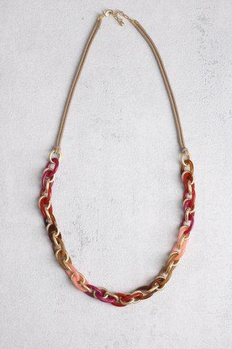 Voorkant van Beige ketting met kleurrijke schakels door Liberty Island voor Dames