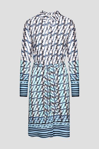 Beige kleedje met blauw tie-die patroon van Bicalla voor Dames