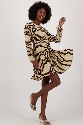 Beige kleedje met oranje-zwarte print van JDY voor Dames