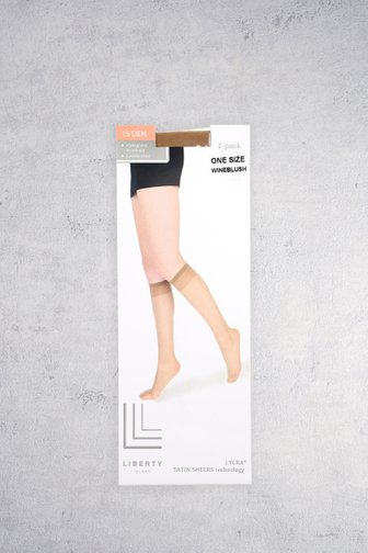 Voorkant van Beige kniekousen - 15 den - 2 paar door Liberty Island voor Dames