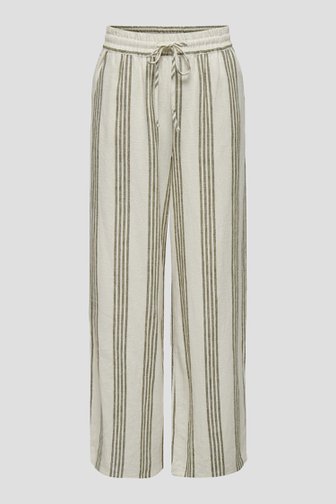 Beige linnen broek met strepen van JDY voor Dames