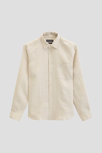 Productfoto 1 van Beige linnen hemd - Regular fit door Marc O'Polo voor Heren