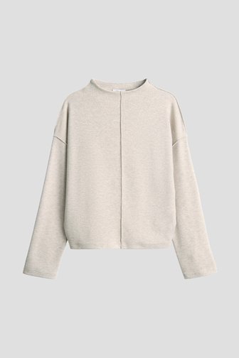 Voorkant van Beige longsleeve met opstaande kraag door Opus voor Dames