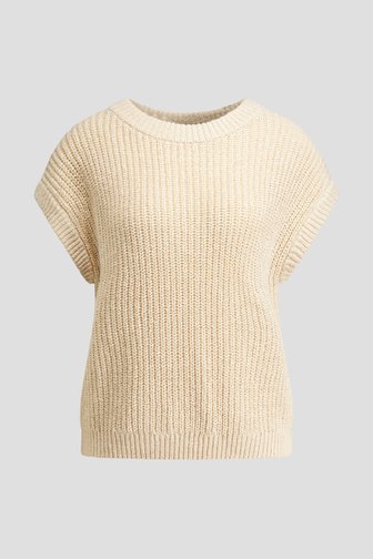 Voorkant van Beige mouwloze trui door Louise voor Dames