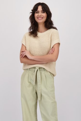 Voorkant van Beige mouwloze trui door Louise voor Dames