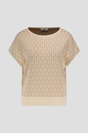 Beige mouwloze trui met print van Libelle voor Dames