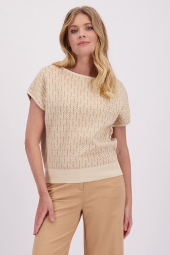 Beige mouwloze trui met print van Libelle voor Dames