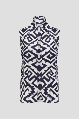 Productfoto 1 van Beige mouwloze vest met blauw patroon door Geisha voor Dames