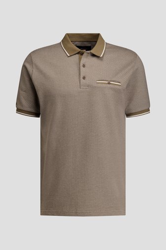 Voorkant van Beige polo met fijn motief door Dansaert Blue voor Heren