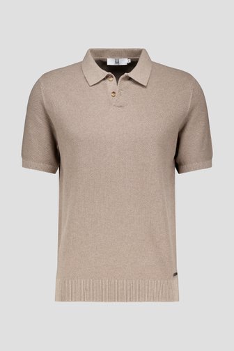Beige polo met gewafelde structuur van Upper East voor Heren