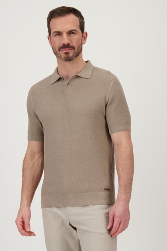 Beige polo met gewafelde structuur van Upper East voor Heren