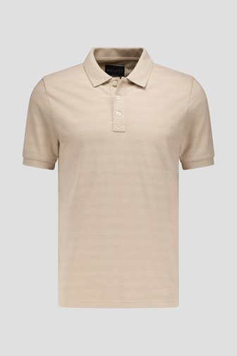 Beige polo met jacquard strepen van Ravøtt voor Heren