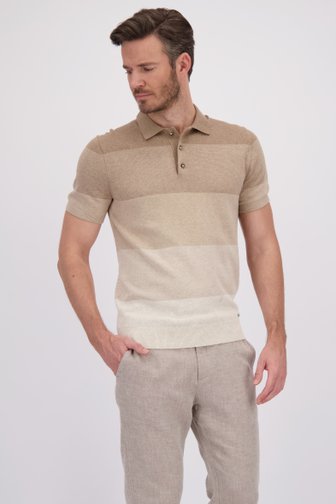 Voorkant van Beige polo met kleurverloop door Upper East voor Heren