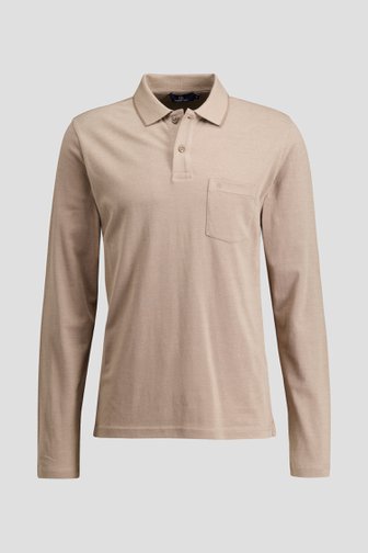 Productfoto 1 van Beige polo met lange mouwen door Dansaert Blue voor Heren