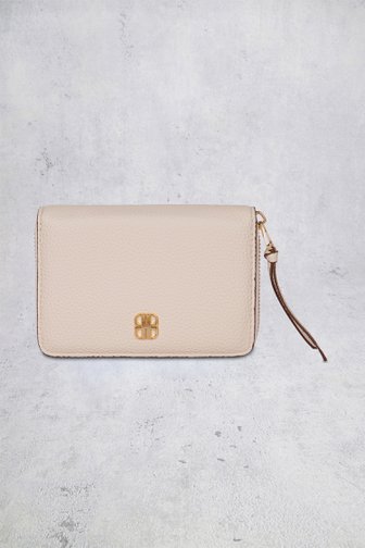 Voorkant van Beige portemonnee met leather look door Laurent David voor Dames