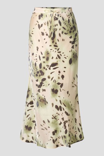 Voorkant van Beige rok met groen-grijze print door Yest Curve voor Dames