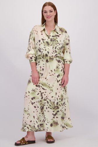 Voorkant van Beige rok met groen-grijze print door Yest Curve voor Dames