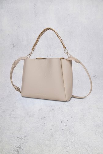 Voorkant van Beige schoudertas met extra gevlochten riem door Laurent David voor Dames