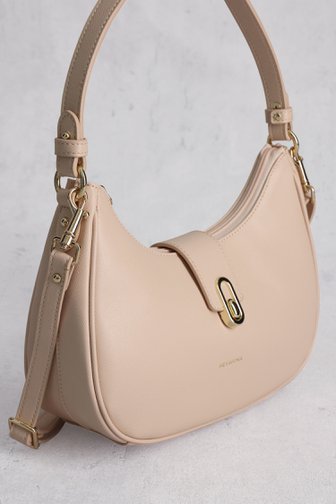 Beige schoudertas met gouden details van Hexagona voor Dames