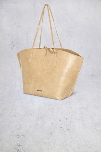 Voorkant van Beige schoudertas met krokodillenstructuur door Bulaggi voor Dames