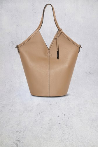 Voorkant van Beige schoudertas met leather look door Bulaggi voor Dames