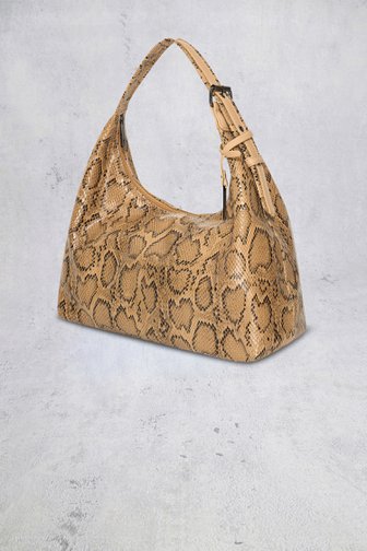Voorkant van Beige schoudertas met slangenprint door Bulaggi voor Dames