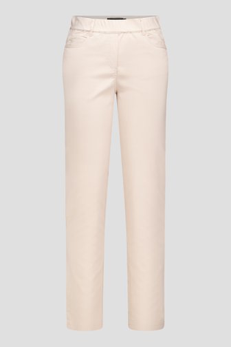 Beige stretchbroek met elastische taille van Claude Arielle voor Dames