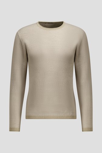 Voorkant van Beige structuurgebreide trui met ronde hals door Only & Sons voor Heren