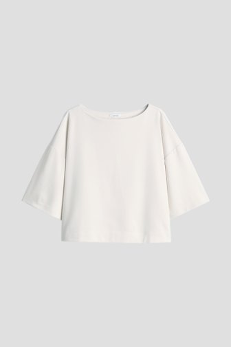 Voorkant van Beige T-shirt met driekwartmouw door Opus voor Dames