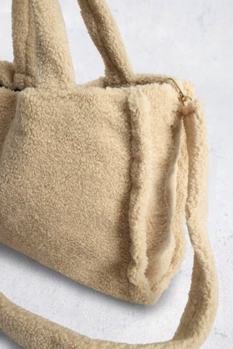 Voorkant van Beige teddy handtas door Liberty Island voor Dames