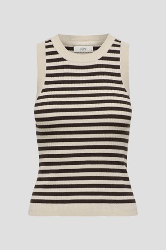 Voorkant van Beige top met bruin gestreept motief door JDY voor Dames
