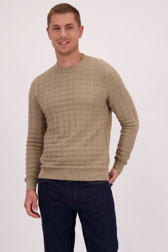 Voorkant van Beige trui in katoen door Casual Five voor Heren